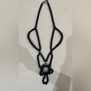 Navy blue bead necklace